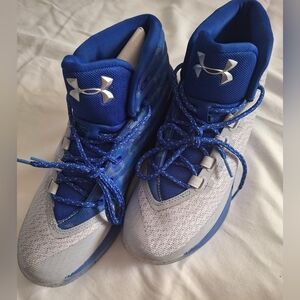 Under Armour Kid,s Blue and Gray Shoes